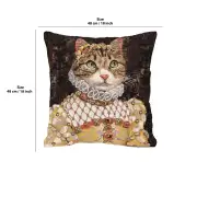 Grey Cat Sisi Belgian Cushion Cover | 18x18 in