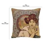Mucha Topaz I Belgian Cushion Cover | 18x18 in