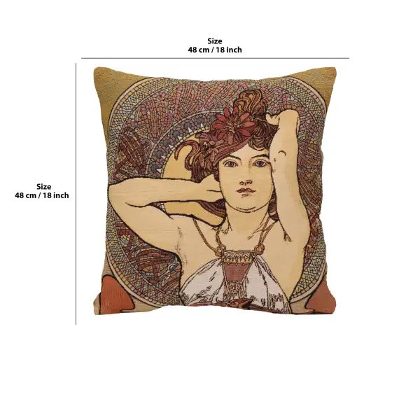 Mucha Amethyste I Belgian Cushion Cover | 18x18 in