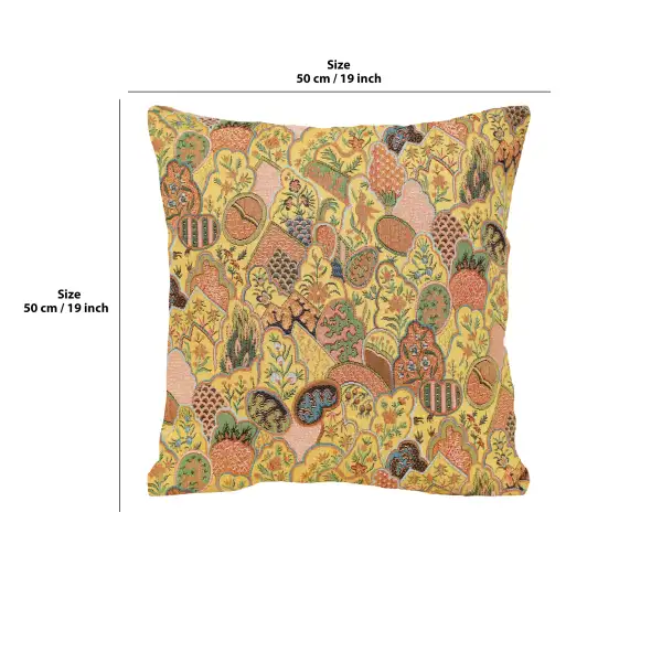 Mosaique Chinoise Yellow Cushion | 19x19 in