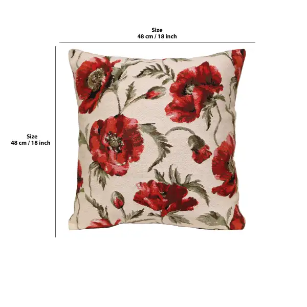 Coquelicots Belgian Cushion Cover | 18x18 in