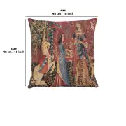 Medieval Smell Belgian Cushion Cover - 18 in. x 18 in. Cotton/Viscose/Polyester by Charlotte Home Furnishings | 18x18 in