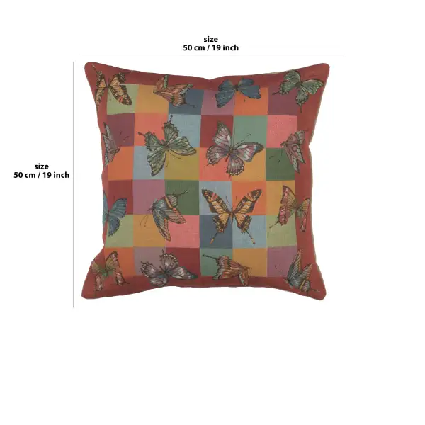 Butterflies 1 Cushion - 19 in. x 19 in. Wool/cotton/others by Charlotte Home Furnishings | 19x19 in