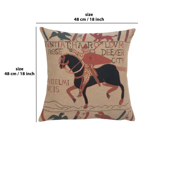 Bayeux Horse Belgian Cushion Cover - 18 in. x 18 in. Cotton by Charlotte Home Furnishings | 18x18 in