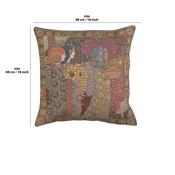 Aladin Right Belgian Cushion Cover - 18 in. x 18 in. Cotton/Viscose/Polyester by Vittorio Zecchin | 18x18 in