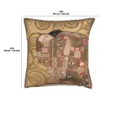 C Charlotte Home Furnishings Inc The Accomplissement Gold European Cushion Cover - 18 in. x 18 in. CottonLurex by Gustav Klimt | 18x18 in