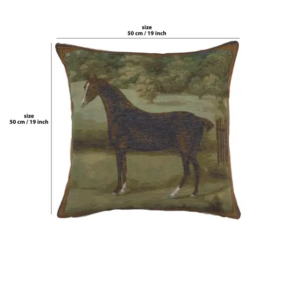 Black Horse Cushion | 19x19 in