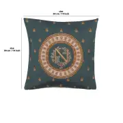 Blue Napoleon Cushion - 18 in. x 18 in. Cotton by Charlotte Home Furnishings | 18x18 in