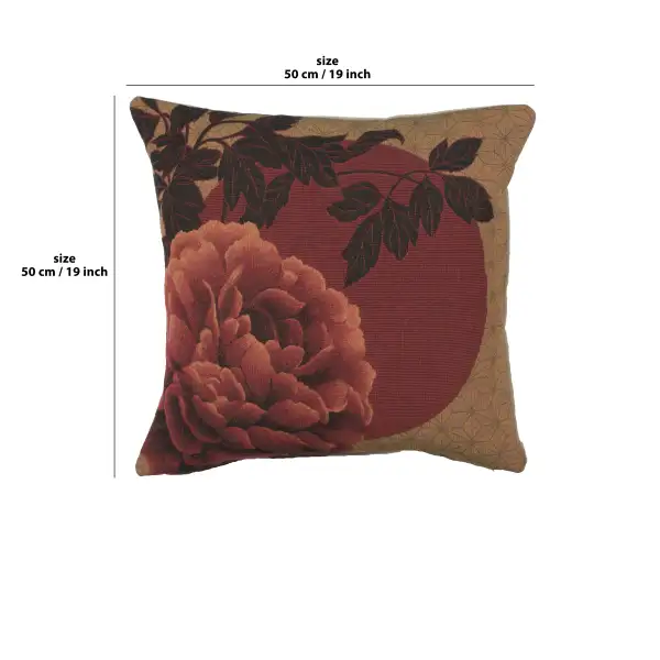 Red Peonies Cushion | 18x18 in
