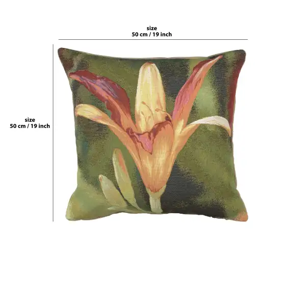 Fleur Orange Fond Cushion | 19x19 in