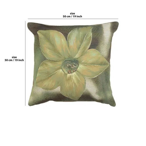 Green Star Flower Cushion | 19x19 in