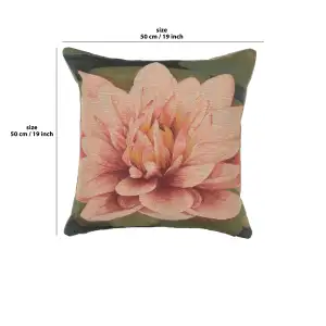 Water Lilly Flower Tapestry Cushion Cover - 19 in. x 19 in. Cotton/Viscose/Polyester by Charlotte Home Furnishings Inc