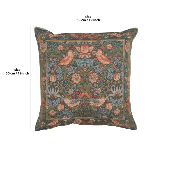 C Charlotte Home Furnishings Inc Birds Face to Face II French Tapestry Cushion - 19 in. x 19 in. Cotton by William Morris | 19x19 in