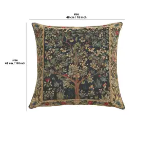 Charlotte Home Furnishings Throw Pillow Covers Decorative Boho Pillow Covers for Couch Living Room Blue Tree Square Pillow Cases 18x18 European Cotton Jacquard Woven for Cozy Bedroom Decor