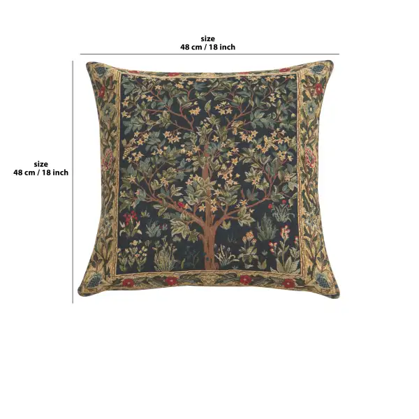 Charlotte Home Furnishings Throw Pillow Covers Decorative Boho Pillow Covers for Couch Living Room Blue Tree Square Pillow Cases 18x18 European Cotton Jacquard Woven for Cozy Bedroom Decor | 18x18 in