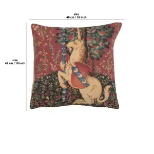 Unicorn Sitting Belgian Cushion Cover - 18 in. x 18 in. Cotton by Charlotte Home Furnishings Inc