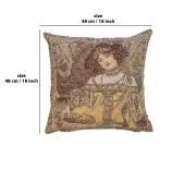 C Charlotte Home Furnishings Inc Mucha Autumn I European Cushion Cover - 18 in. x 18 in. Cotton by Alphonse Mucha | 18x18 in