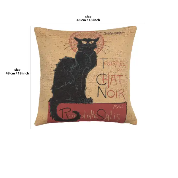 Tournee Du Chat Noir Belgian Cushion Cover - 18 in. x 18 in. Cotton by Charlotte Home Furnishings | 18x18 in