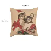 Christmas Kitties Belgian Cushion Cover - 18 in. x 18 in. Cotton by Charlotte Home Furnishings | 18x18 in