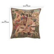 Hawking Scene Belgian Cushion Cover - 18 in. x 18 in. Cotton by Charlotte Home Furnishings | 18x18 in