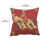 Red Knight Belgian Cushion Cover | 18x18 in