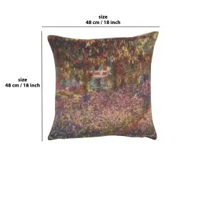 C Charlotte Home Furnishings Inc Monet's Iris Garden European Cushion Cover - 18 in. x 18 in. by Claude Monet