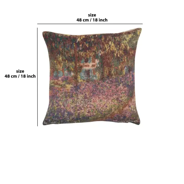 C Charlotte Home Furnishings Inc Monet's Iris Garden European Cushion Cover - 18 in. x 18 in. by Claude Monet | 18x18 in