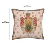 Napoleon Crest Belgian Cushion Cover - 18 in. x 18 in. Cotton by Charlotte Home Furnishings | 18x18 in