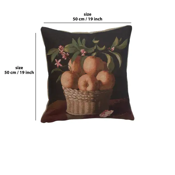 Orange Basket Cushion | 19x19 in