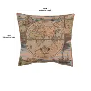 Map of the World Europe Asia Africa French Couch Cushion | 19x19 in