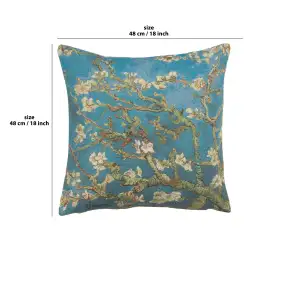 Van Gogh's Almond Blossoms Belgian Cushion Cover - 18 in. x 18 in. Cotton/Viscose/Polyester by Vincent Van Gogh