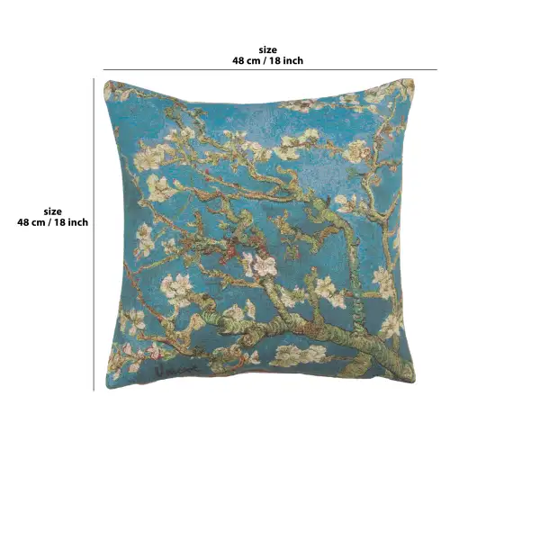Van Gogh's Almond Blossoms Belgian Cushion Cover - 18 in. x 18 in. Cotton/Viscose/Polyester by Vincent Van Gogh | 18x18 in
