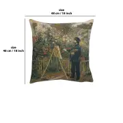 Monet Painting Belgian Cushion Cover - 18 in. x 18 in. Cotton/Viscose/Polyester by Pierre- Auguste Renoir | 18x18 in