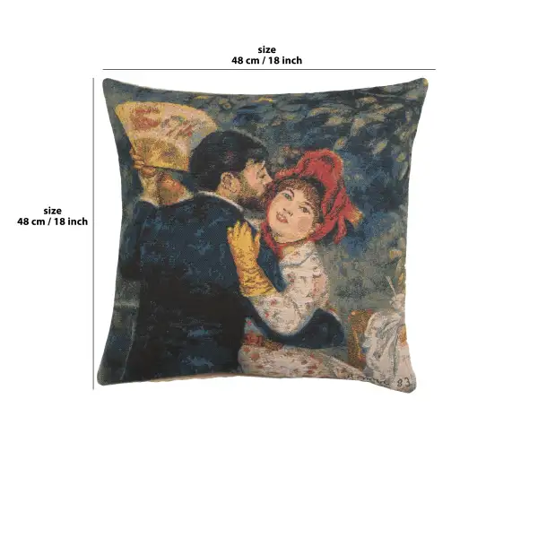 Renoir's Dance In The Country I Belgian Cushion Cover - 18 in. x 18 in. Cotton/Viscose/Polyester by Pierre- Auguste Renoir | 18x18 in