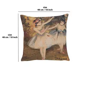 The Dancers Belgian Cushion Cover - 18 in. x 18 in. Cotton/Viscose/Polyester by Degas