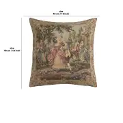 Garden Party Middle Panel Belgian Cushion Cover - 18 in. x 18 in. Cotton/Viscose/Polyester by Francois Boucher | 18x18 in
