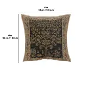 Tree Of Life Beige II Belgian Cushion Cover - 18 in. x 18 in. Cotton/Viscose/Polyester by William Morris | 18x18 in