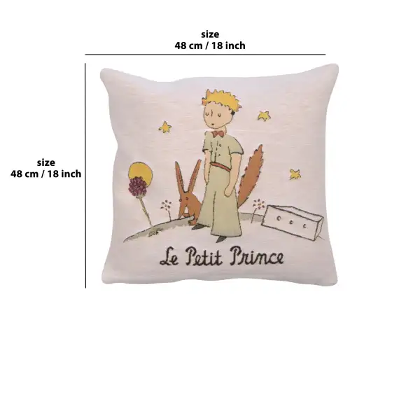 The Little Prince Belgian Cushion Cover - 18 in. x 18 in. Cotton/Viscose/Polyester by Antoine de Saint-Exupery | 18x18 in