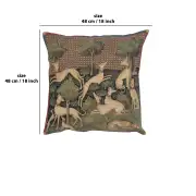 Medieval Dogs Belgian Cushion Cover - 18 in. x 18 in. Cotton/Viscose/Polyester by Charlotte Home Furnishings | 18x18 in