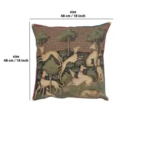 Medieval Dogs Belgian Cushion Cover - 18 in. x 18 in. Cotton/Viscose/Polyester by Charlotte Home Furnishings Inc