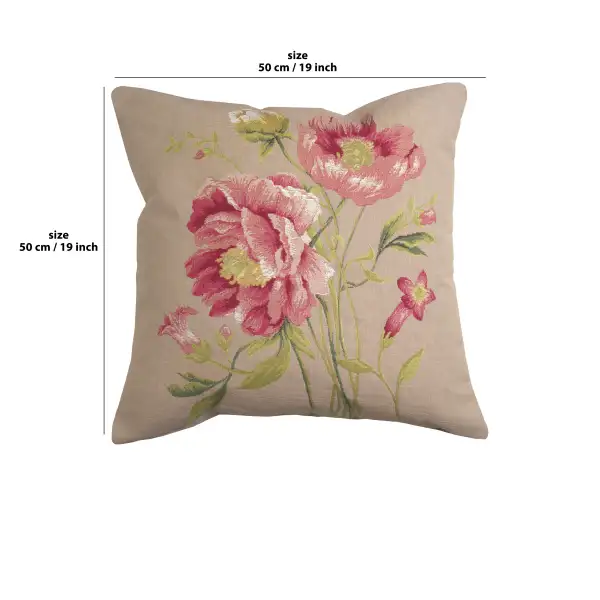 Single Peonies Cushion | 19x19 in