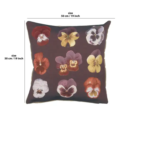 All over Pansies Cushion | 19x19 in