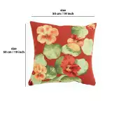 Nasturtium Red I Cushion | 19x19 in