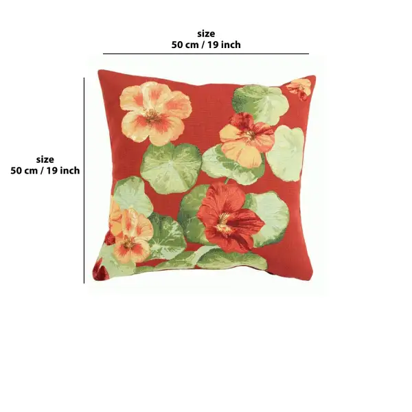 Nasturtium Red I Cushion | 19x19 in