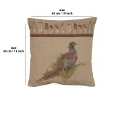 Pheasant Cushion - 19 in. x 19 in. Cotton by Charlotte Home Furnishings | 19x19 in