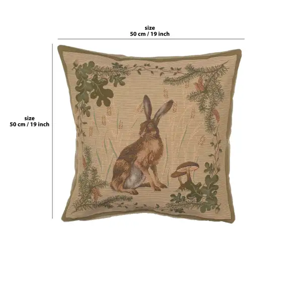 The Hare I Cushion - 19 in. x 19 in. Cotton by Charlotte Home Furnishings | 19x19 in