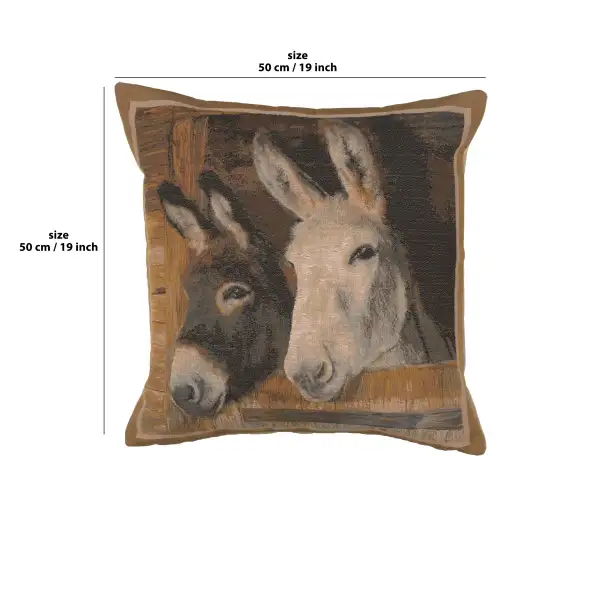 Donkeys Cushion - 19 in. x 19 in. Cotton by Charlotte Home Furnishings | 19x19 in