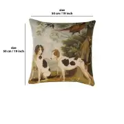 Hunting Dogs French Couch Cushion | 19x19 in