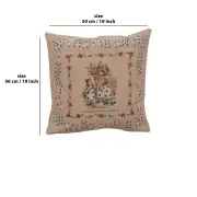 C Charlotte Home Furnishings Inc The Gardeners Alice in Wonderland French Tapestry Cushion - 19 in. x 19 in. Cotton by John Tenniel | 19x19 in