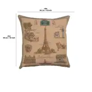 Paris Tour Eiffel French Couch Cushion | 19x19 in